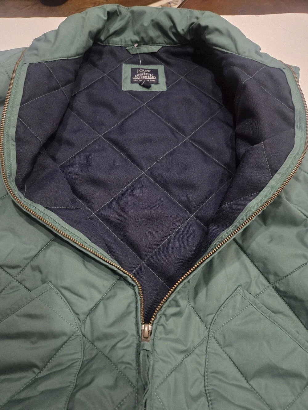 J.Crew Quilted Walker Vest With Front Patch Pockets Sz.XL Men's